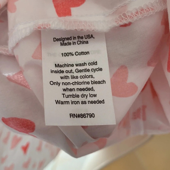 The company store button down long sleeve shirt nightgown hearts size XS white - Picture 7 of 8